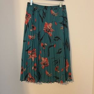 Blue/ green skirt with pink florals. Size L. Brand: A New Day